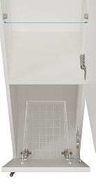 Misty Пенал для ванной Марта 35 белый глянцевый R с б/к – фотография-5